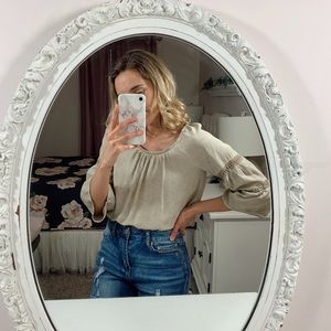 Shirred-Neck Blouse - Small